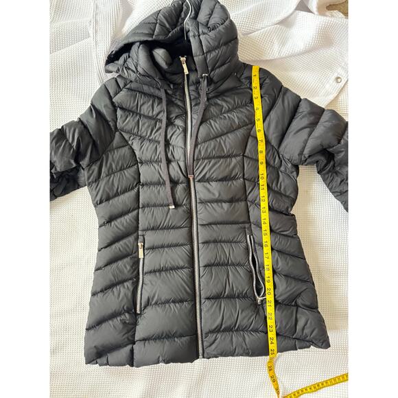 Karen Millen Black Down Puffer Coat Hooded Longline Jacket Women’s US 10 UK 14 - Picture 6 of 9